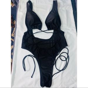 Black one piece bikini